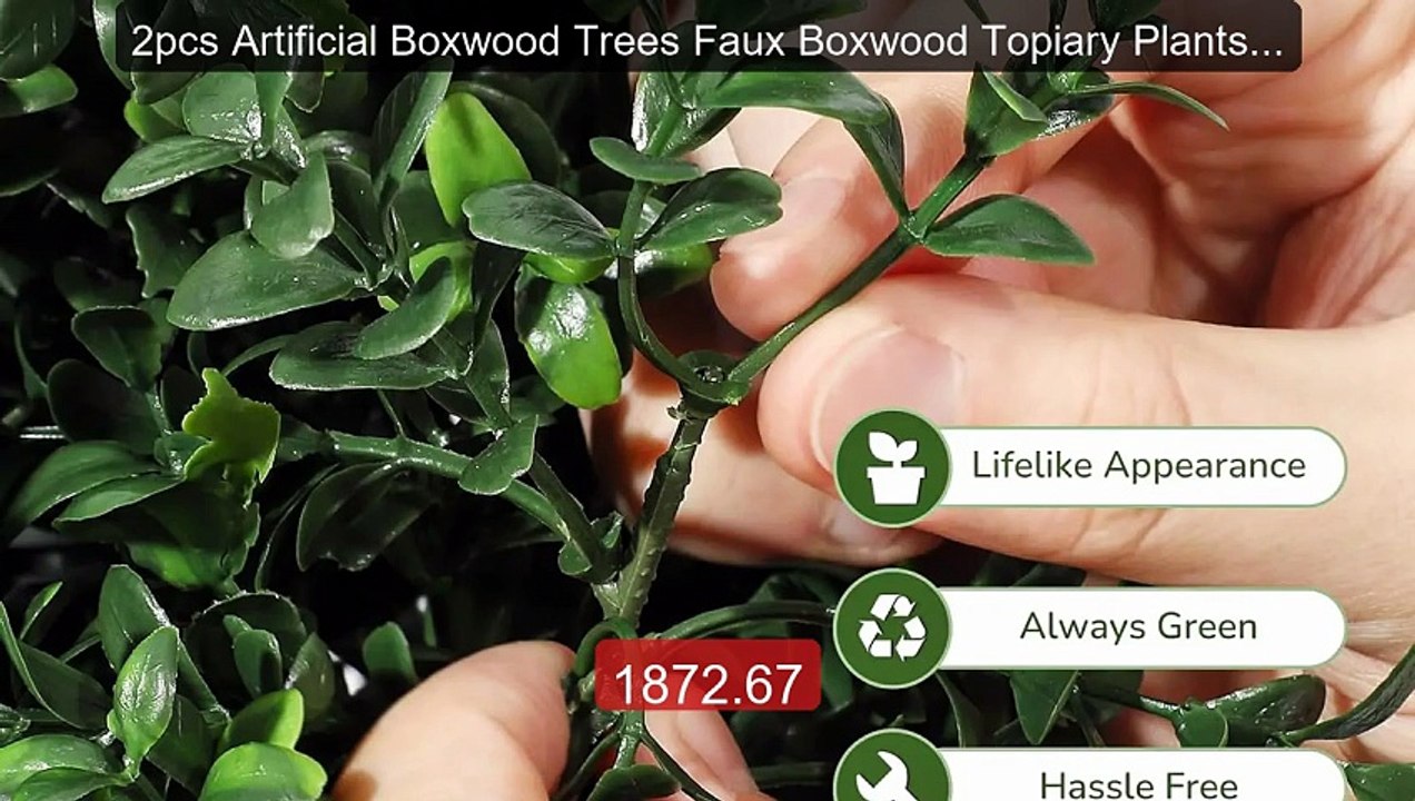2pcs Artificial Boxwood Trees Faux Boxwood Topiary Plants UV Resist... -- Top Rated 2026 | Buy Now!