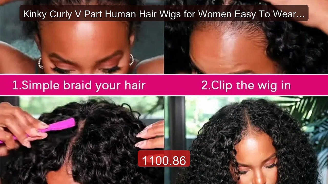 Kinky Curly V Part Human Hair Wigs for Women Easy To Wear Braz... -- Best Buy 2026 | Great Quality!