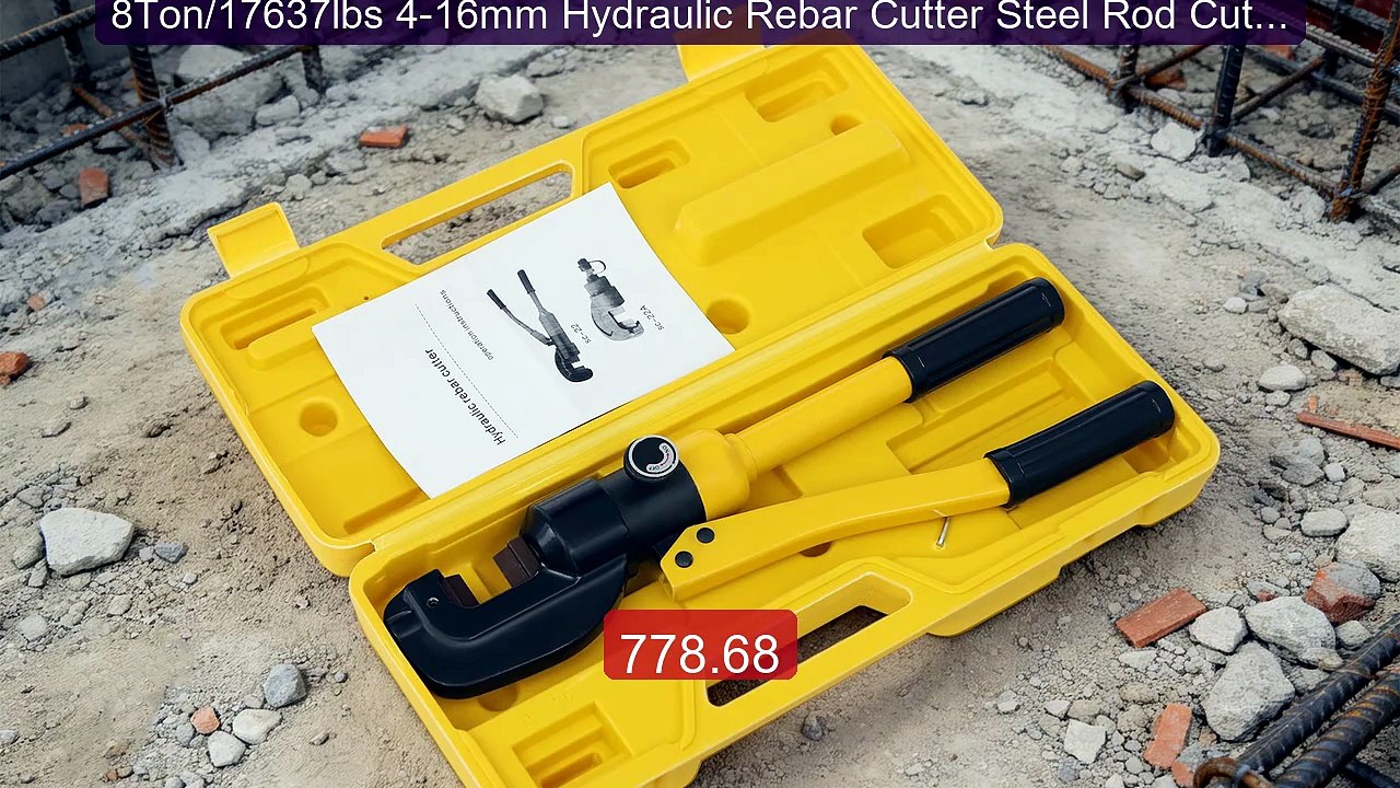 8Ton/17637lbs 4-16mm Hydraulic Rebar Cutter Steel Rod Cutting... -- Amazing Value 2026 | Must Have!