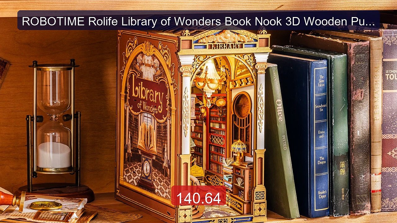 ROBOTIME Rolife Library of Wonders Book Nook 3D Wooden Puzzle ... -- Best Buy 2026 | Great Quality!