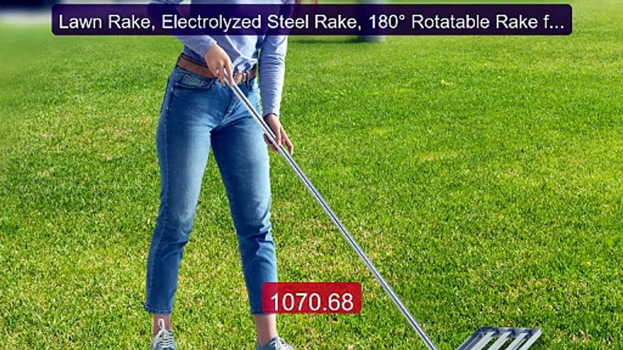 Lawn Rake, Electrolyzed Steel Rake, 180° Rotatable Rake for... -- Top Pick 2026 | Unbeatable Price!