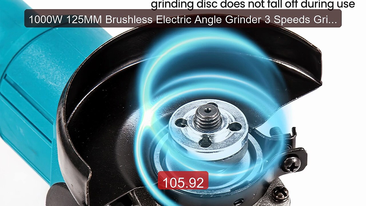 1000W 125MM Brushless Electric Angle Grinder 3 Speeds Grinder ... -- Best Buy 2026 | Great Quality!