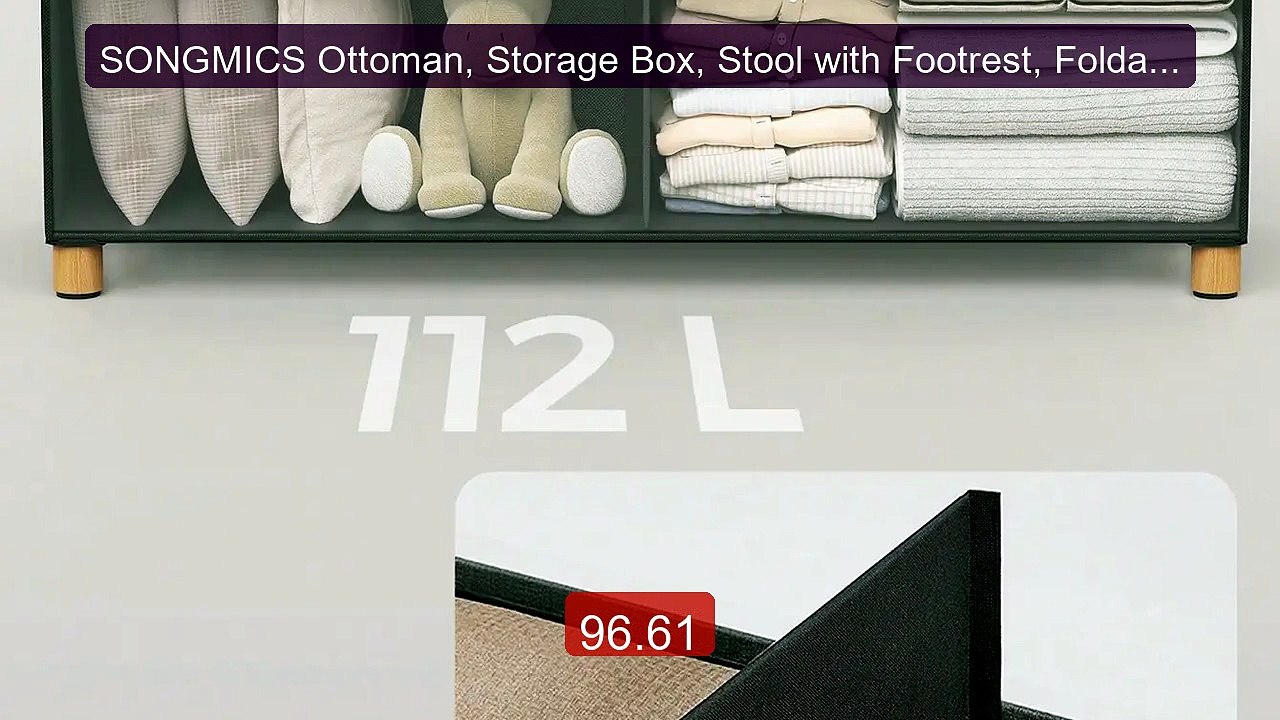 SONGMICS Ottoman, Storage Box, Stool with Footrest, Foldable, ... -- Hot Deal 2026 | Limited Offer!