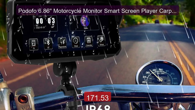 Podofo 6.86'' Motorcycle Monitor Smart Screen Player Carpla... Top Pick 2026 | Unbeatable Price!