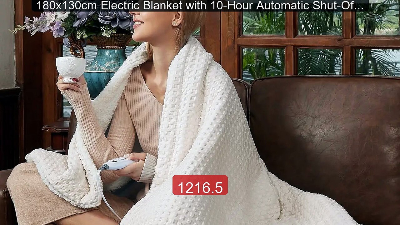 180x130cm Electric Blanket with 10-Hour Automatic Shut-Off Hea... -- Best Buy 2026 | Great Quality!