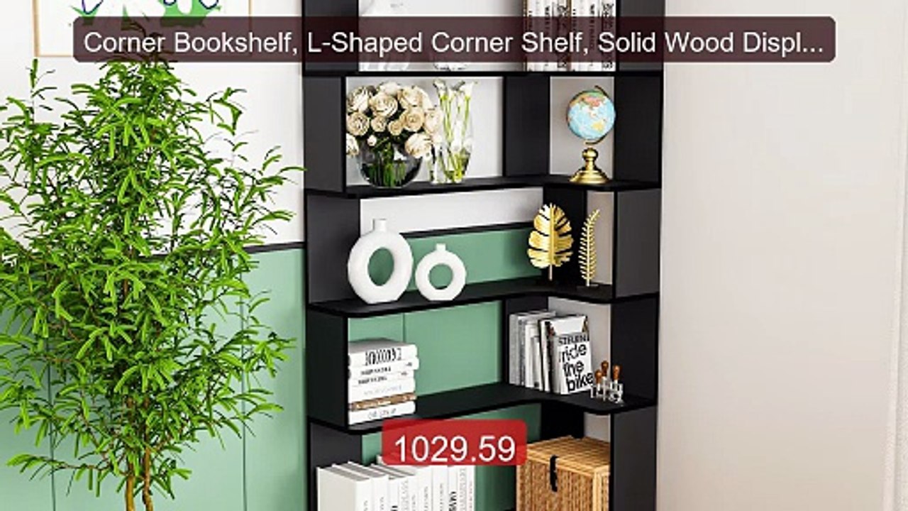 Corner Bookshelf, L-Shaped Corner Shelf, Solid Wood Display, ... -- Amazing Value 2026 | Must Have!