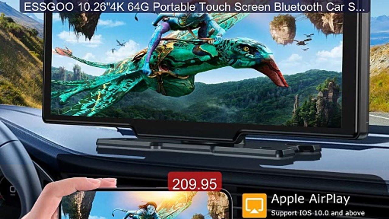 ESSGOO 10.26"4K 64G Portable Touch Screen Bluet...