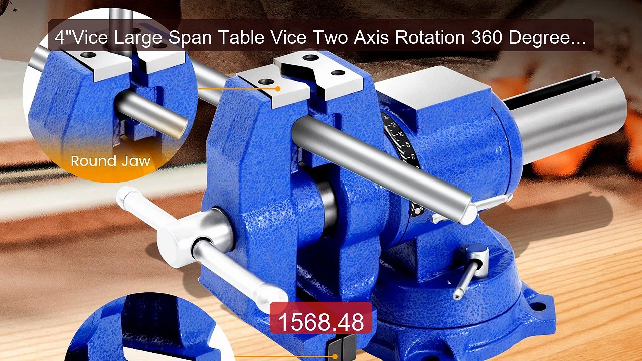 4"Vice Large Span Table Vice Two Axis Rotation...