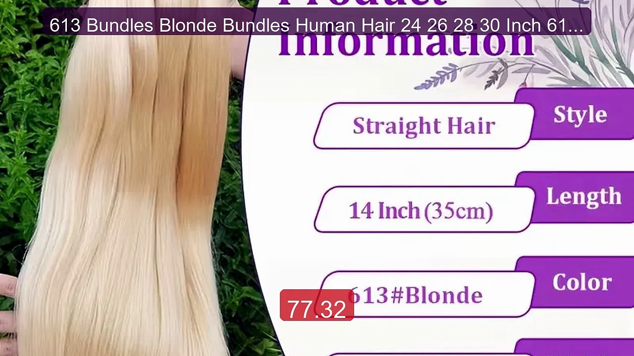 613 Bundles Blonde Bundles Human Hair 24 26 28 30 Inch 613 Straight... -- Top Rated 2026 | Buy Now!