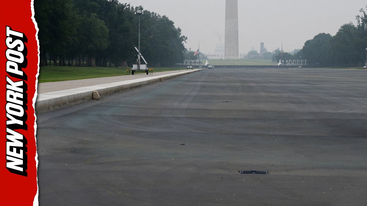 Tire tracks spotted in drained Reflecting Pool