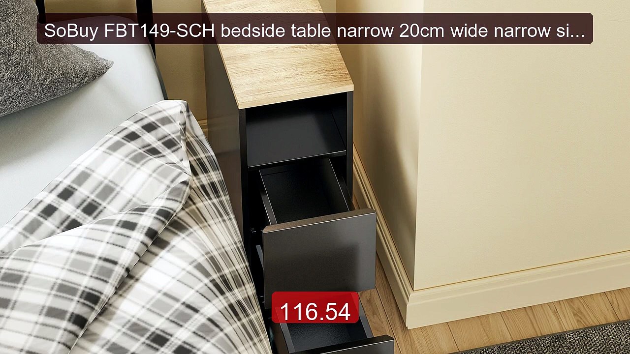 SoBuy FBT149-SCH bedside table narrow 20cm wide narrow side t... -- Amazing Value 2026 | Must Have!