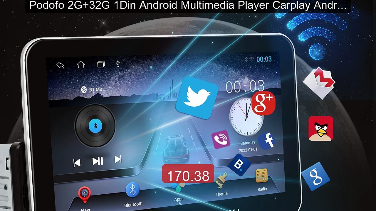 Podofo 2G+32G 1Din Android Multimedia Player Carplay Android Auto B... -- Top Rated 2026 | Buy Now!