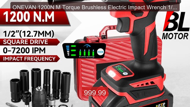 ONEVAN 1200N.M Torque Brushless Electric Impact Wrench 1/2Inch Cord... Top Rated 2026 | Buy Now!