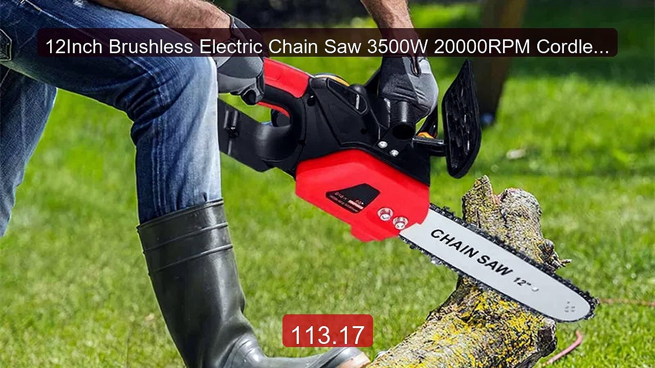 12Inch Brushless Electric Chain Saw 3500W 20000RPM Cordless H... -- Amazing Value 2026 | Must Have!