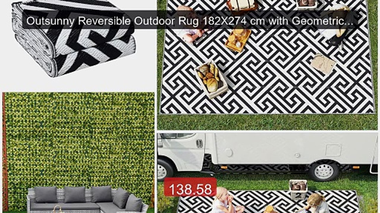 Outsunny Reversible Outdoor Rug 182X274 cm with Geometric P... -- Top Pick 2026 | Unbeatable Price!