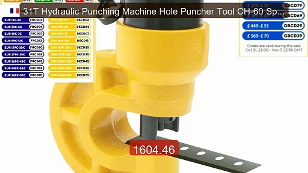 31T Hydraulic Punching Machine Hole Puncher Tool CH-60 Space-s... -- Best Buy 2026 | Great Quality!