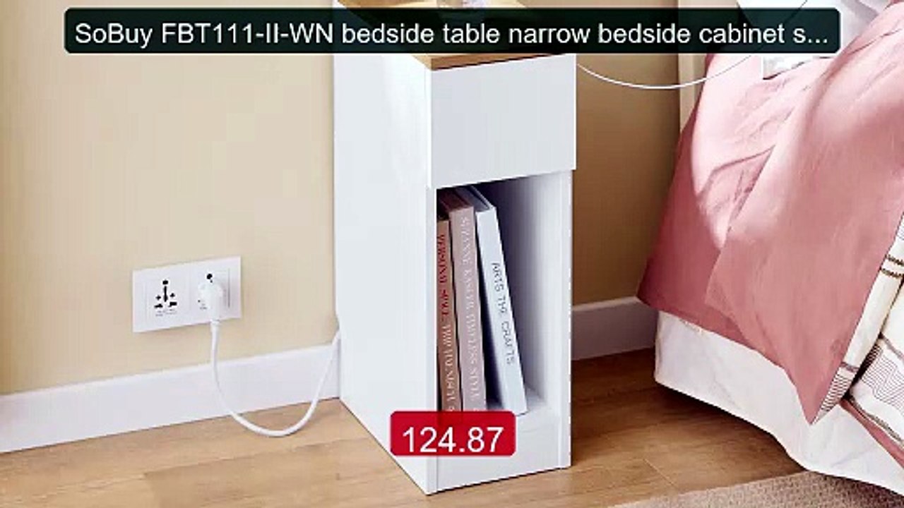 SoBuy FBT111-II-WN bedside table narrow bedside cabinet side ... -- Amazing Value 2026 | Must Have!
