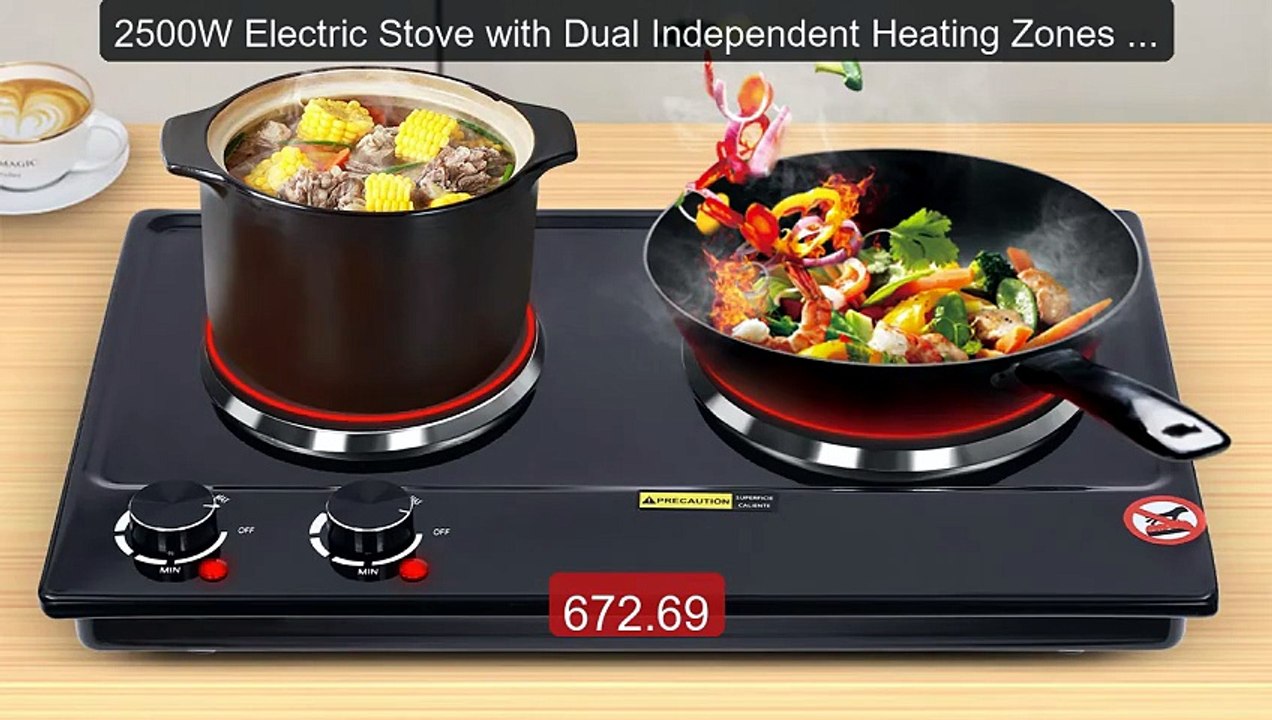 2500W Electric Stove with Dual Independent Heating Zones 6 He... -- Amazing Value 2026 | Must Have!