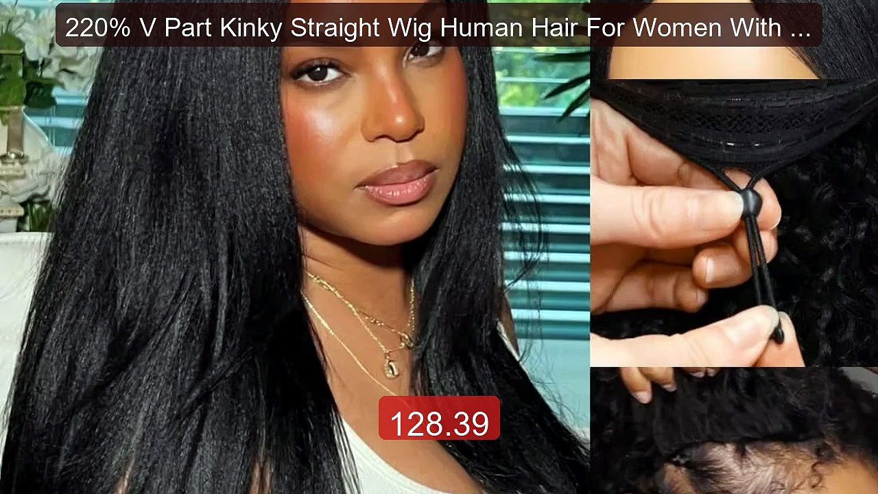 220% V Part Kinky Straight Wig Human Hair For Women With Dr... -- Top Pick 2026 | Unbeatable Price!