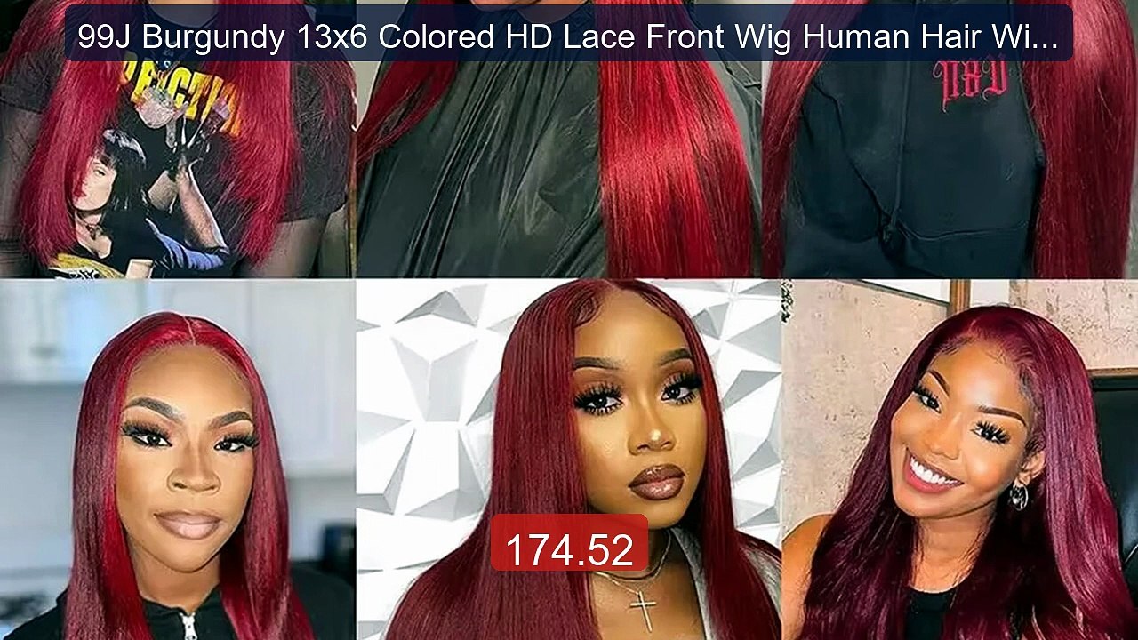 99J Burgundy 13x6 Colored HD Lace Front Wig Human Hair Wigs PrePlu... -- Best Deal 2026 | Shop Now!