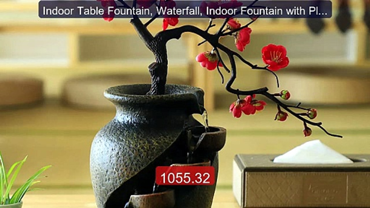 Indoor Table Fountain, Waterfall, Indoor Fountain with Plants, Roo... -- Best Deal 2026 | Shop Now!
