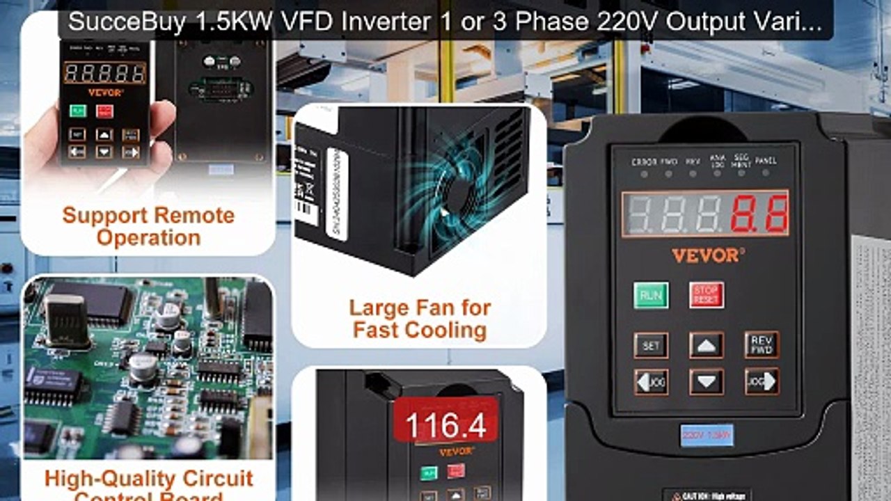 SucceBuy 1.5KW VFD Inverter 1 or 3 Phase 220V Output Variable... -- Amazing Value 2026 | Must Have!