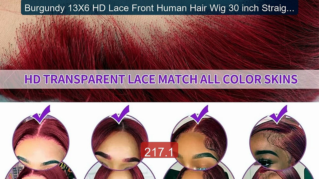 Burgundy 13X6 HD Lace Front Human Hair Wig 30 inch Straight... -- Top Pick 2026 | Unbeatable Price!