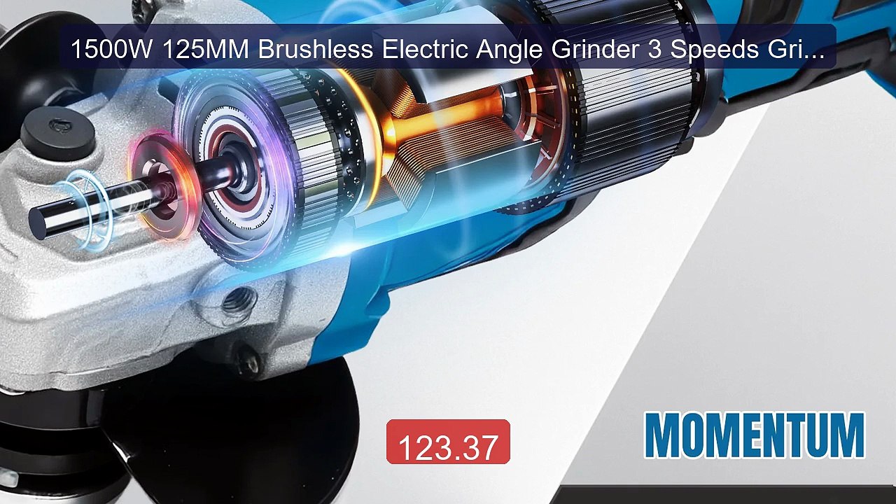 1500W 125MM Brushless Electric Angle Grinder 3 Speeds Grinder ... -- Hot Deal 2026 | Limited Offer!
