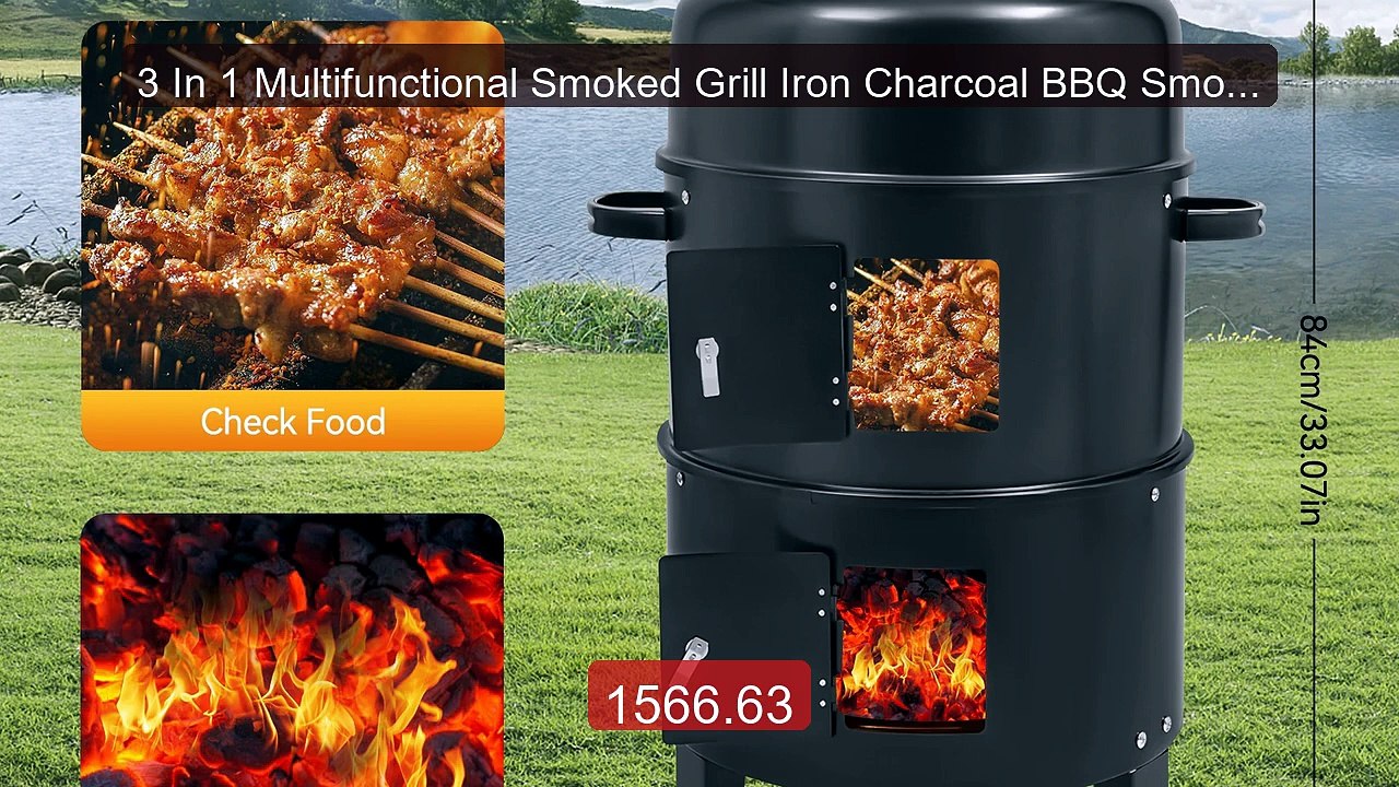 3 In 1 Multifunctional Smoked Grill Iron Charcoal BBQ Smoke... -- Top Pick 2026 | Unbeatable Price!