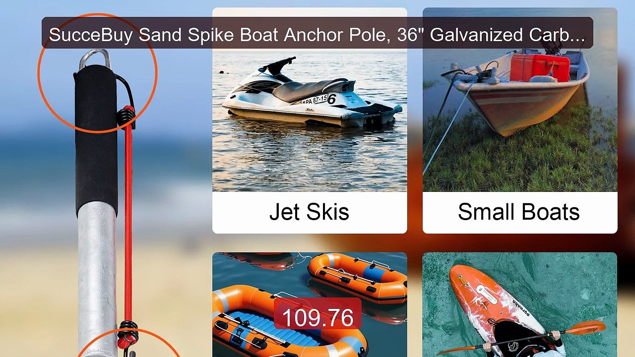 SucceBuy Sand Spike Boat Anchor Pole, 36" Galvanized Carbon Steel ... -- Best Deal 2026 | Shop Now!