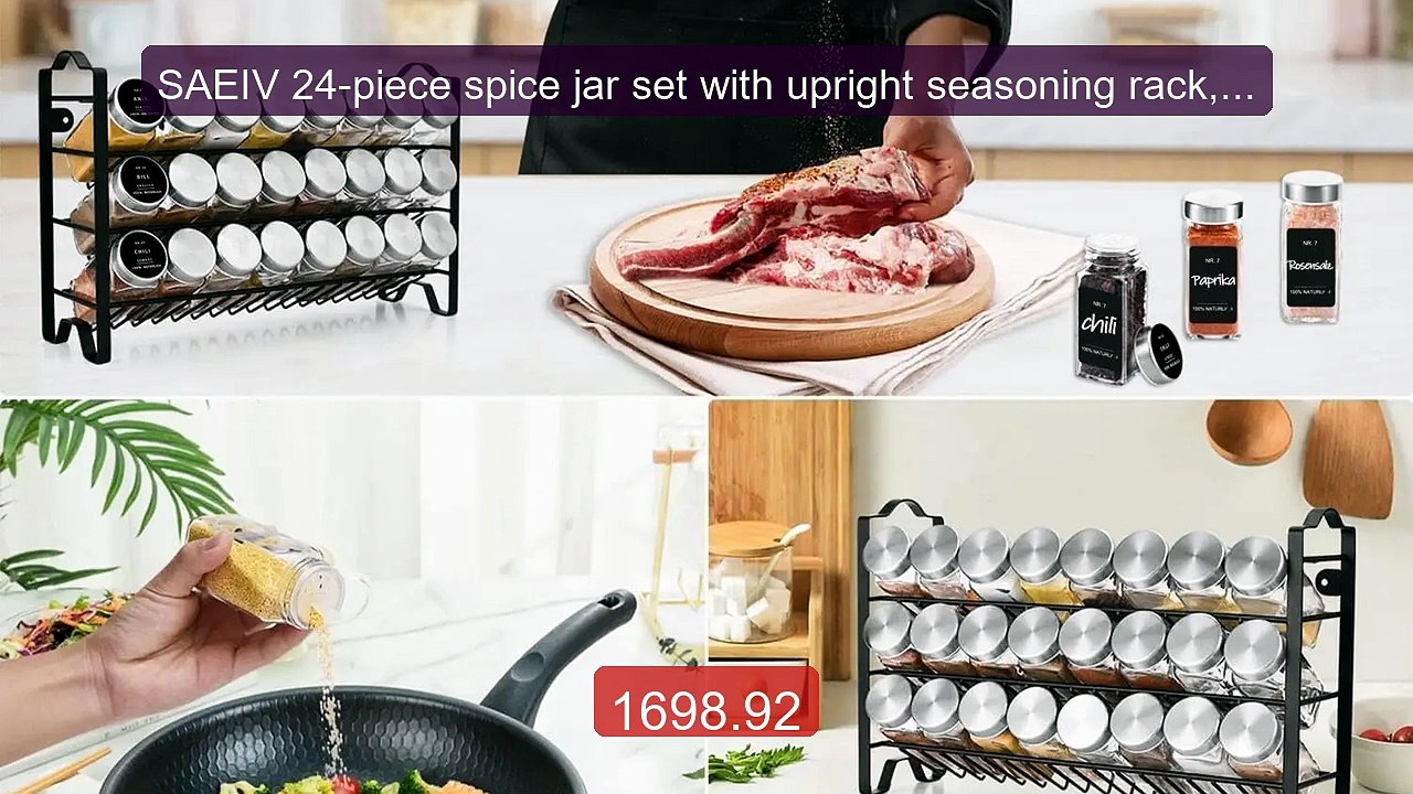 SAEIV 24-piece spice jar set with upright seasoning rack, 1... -- Top Pick 2026 | Unbeatable Price!