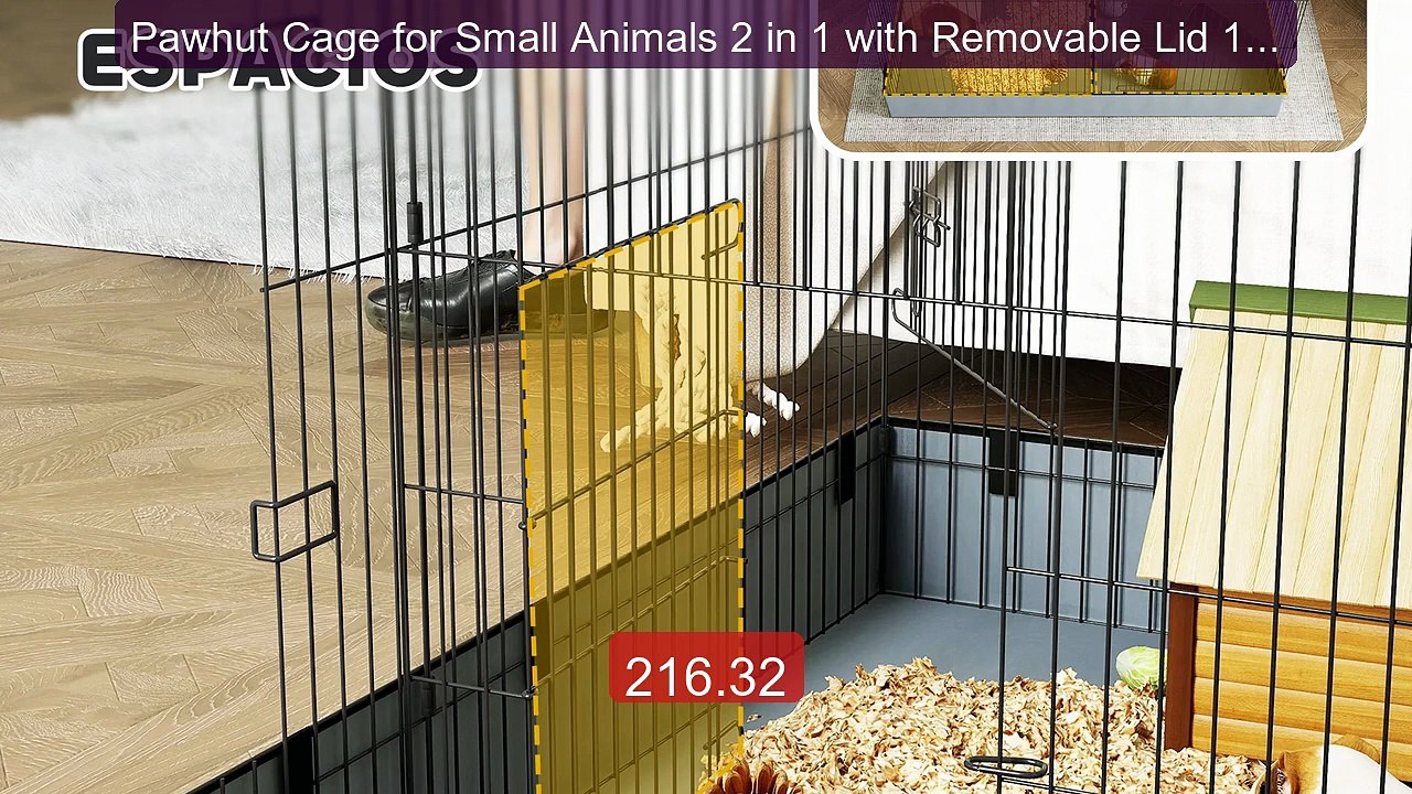 Pawhut Cage for Small Animals 2 in 1 with Removable Lid 121X61X61 ... -- Best Deal 2026 | Shop Now!