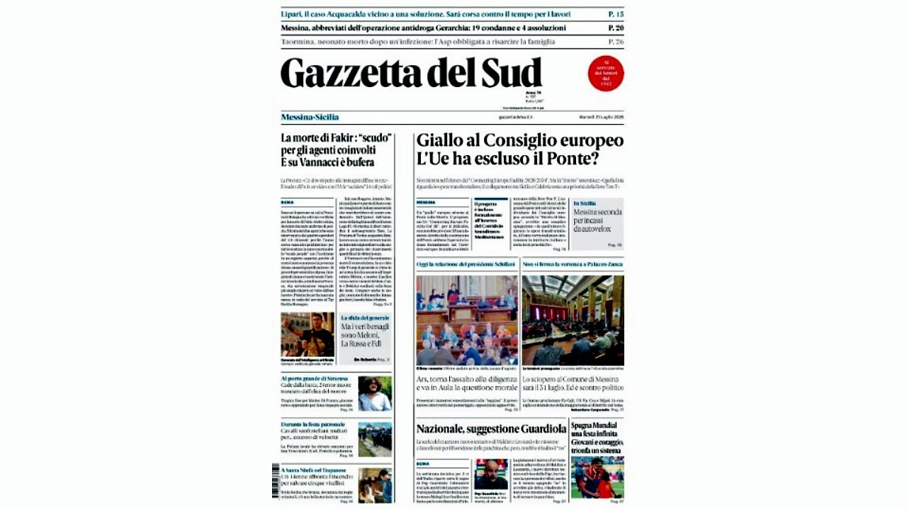 Rassegna stampa 21-07-2026 edizione Messina