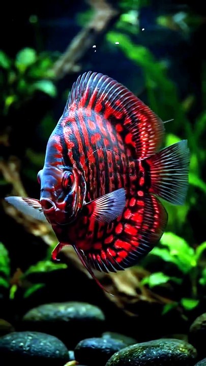 Red and black discus fish | Animals, Aquatic