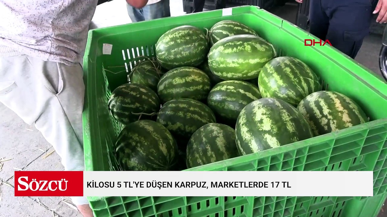 Kilosu 5 TL'ye düşen karpuz, marketlerde 17 TL