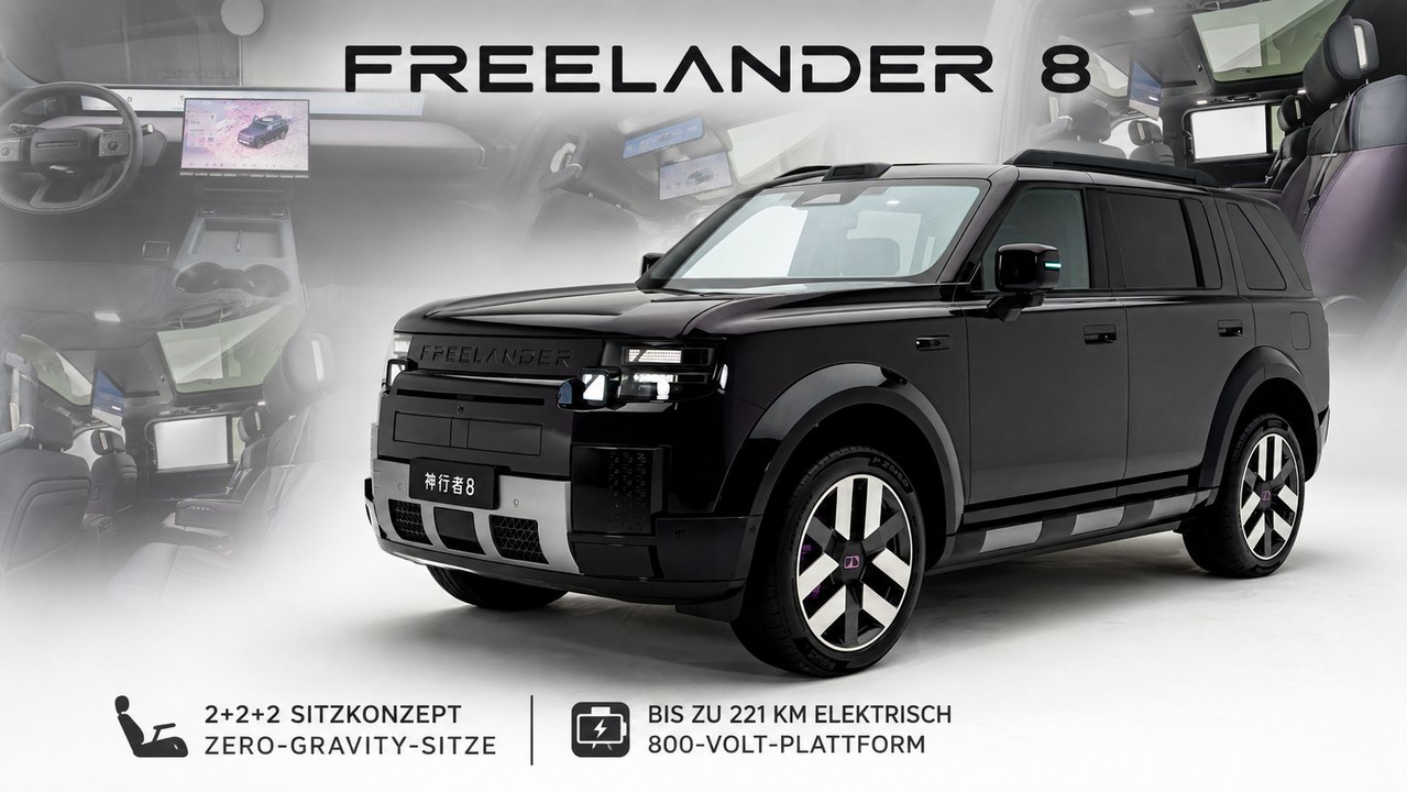 Freelander 8 überzeugt mit Premium-Komfort und 800-Volt-Technik