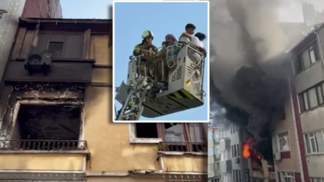 Fatih’te binada çıkan yangında mahsur kalan 4 kişi kurtarıldı