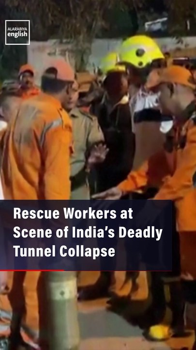 Rescue Workers at Scene of India’s Deadly Tunnel Collapse