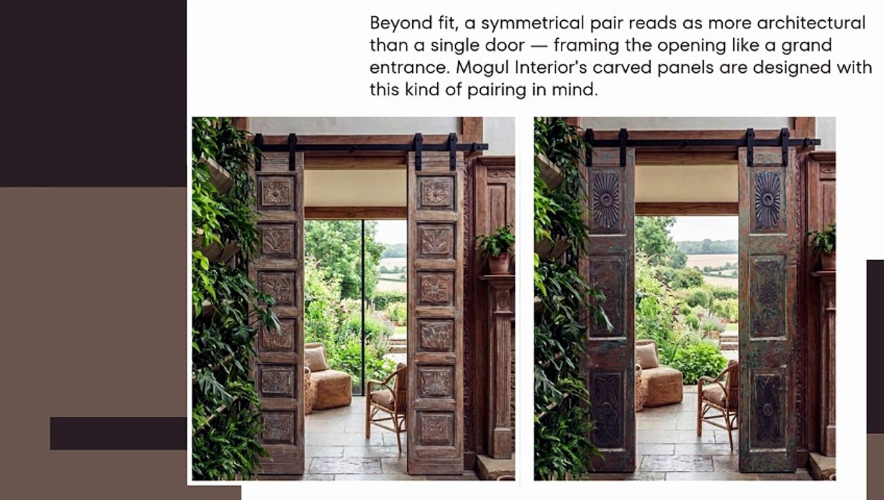 Double Carved Sliding Doors for a Bedroom Entry