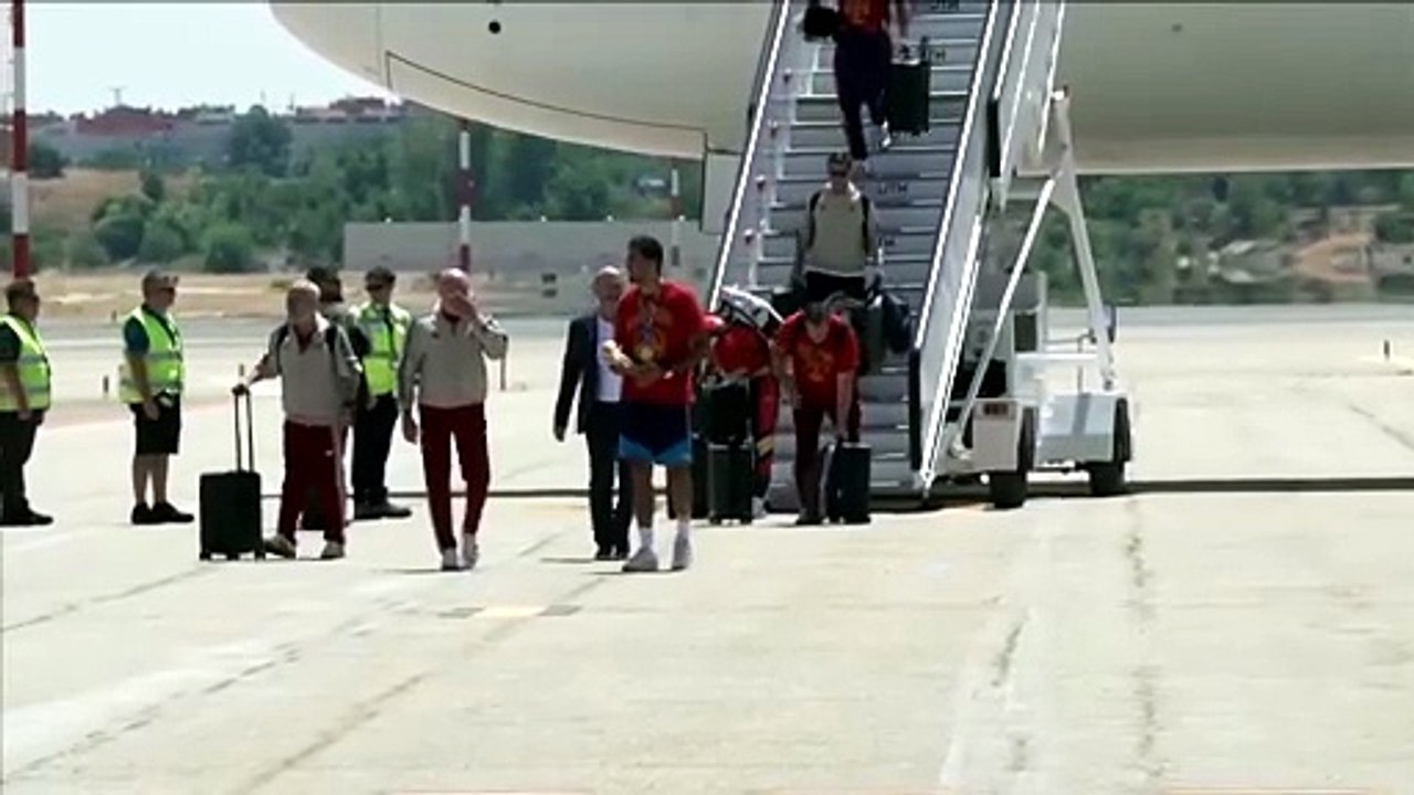La Roja, championne du monde, a atterri à Madrid