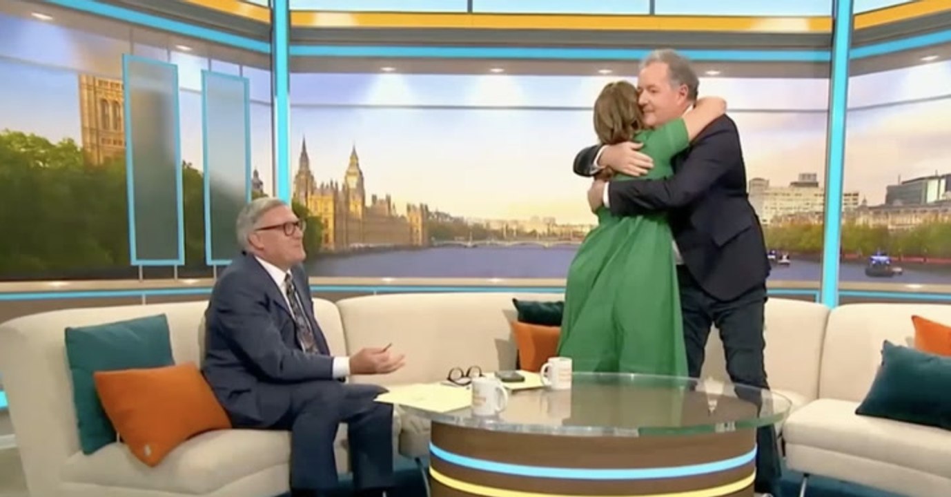 Piers Morgan and Susanna Reid reunite with hug on Good Morning Britain five years after dramatic exit