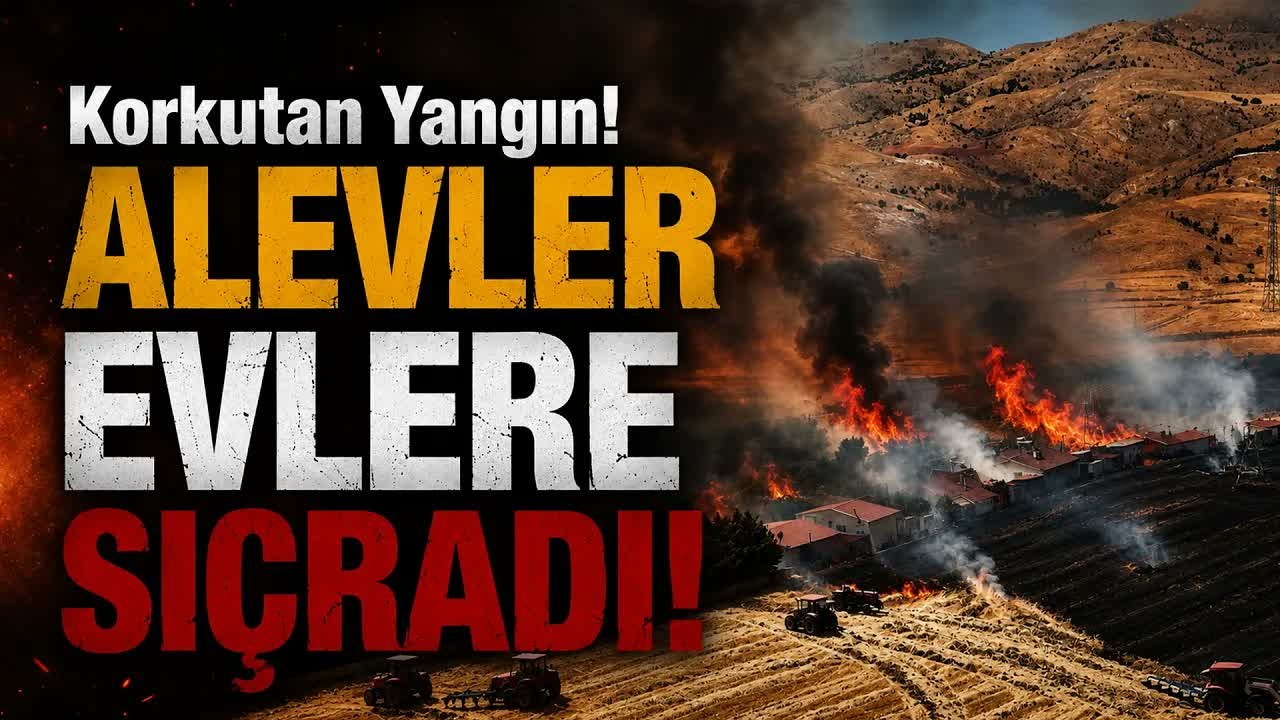 Sincan'da Ekili Arazideki Yangın Evlere Sıçradı