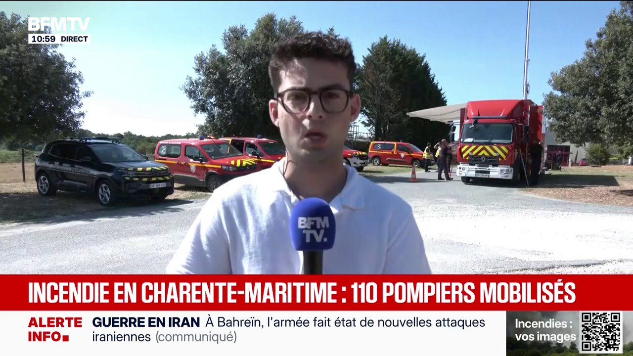 Charente-Maritime: 110 pompiers mobilisés pour lutter contre un incendie qui s'est déclaré dans une forêt à Saint-Palais-de-Négrignac