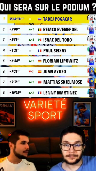 QUI VA ACCOMPAGNER TADEJ POGACAR SUR LE PODIUM DU TOUR DE FRANCE ?