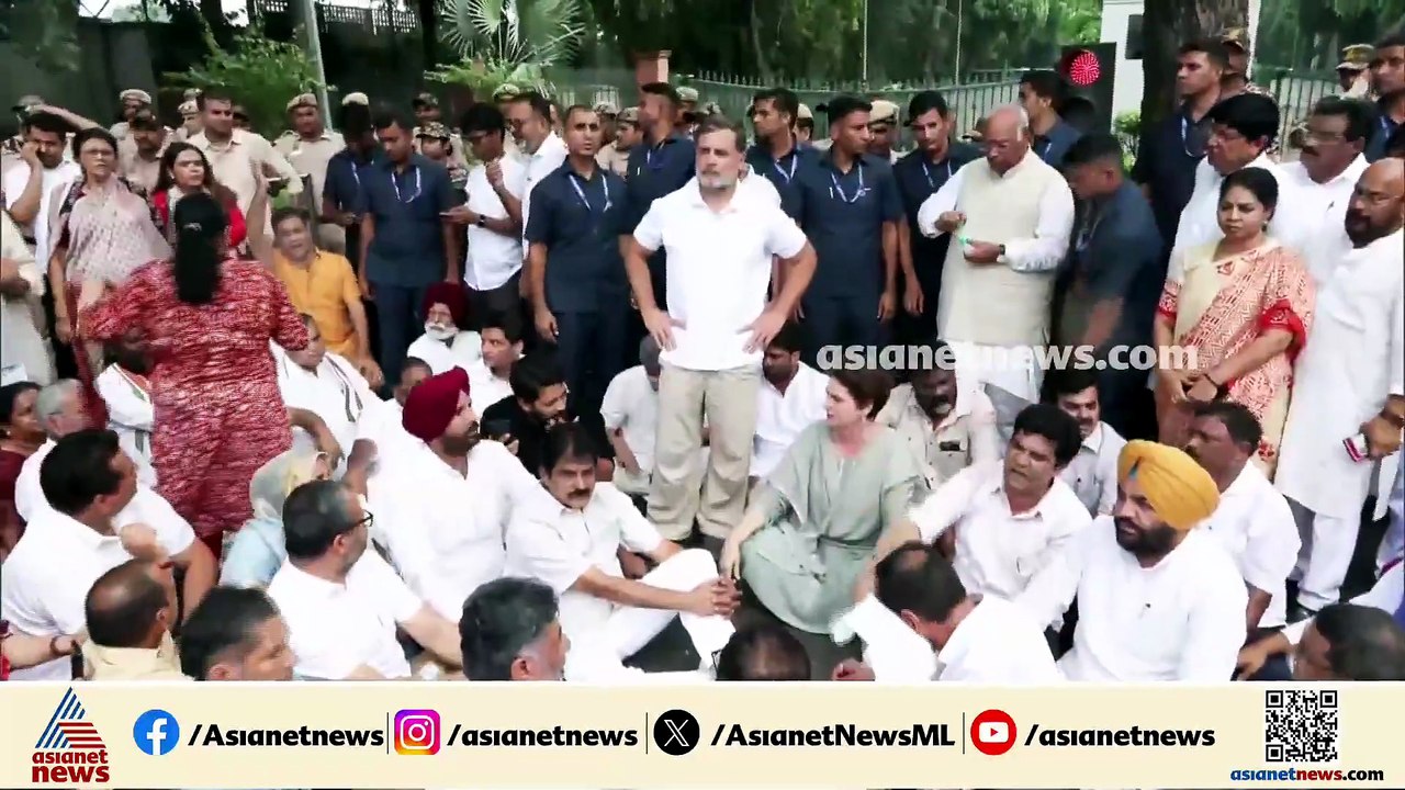സിജെപിയുടെ സമരവേദിയിലെത്തി രാഹുൽ ​ഗാന്ധിയും പ്രിയങ്ക ​ഗാന്ധിയും കോൺ​ഗ്രസ് എംപിമാരും
