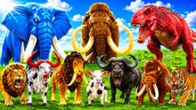 Teaser Mammoth Elephant Vs Red Bull Vs Epic Lion Tiger Vs T-Rex Epic Clash Animal Revolt Battle simulator thumnail