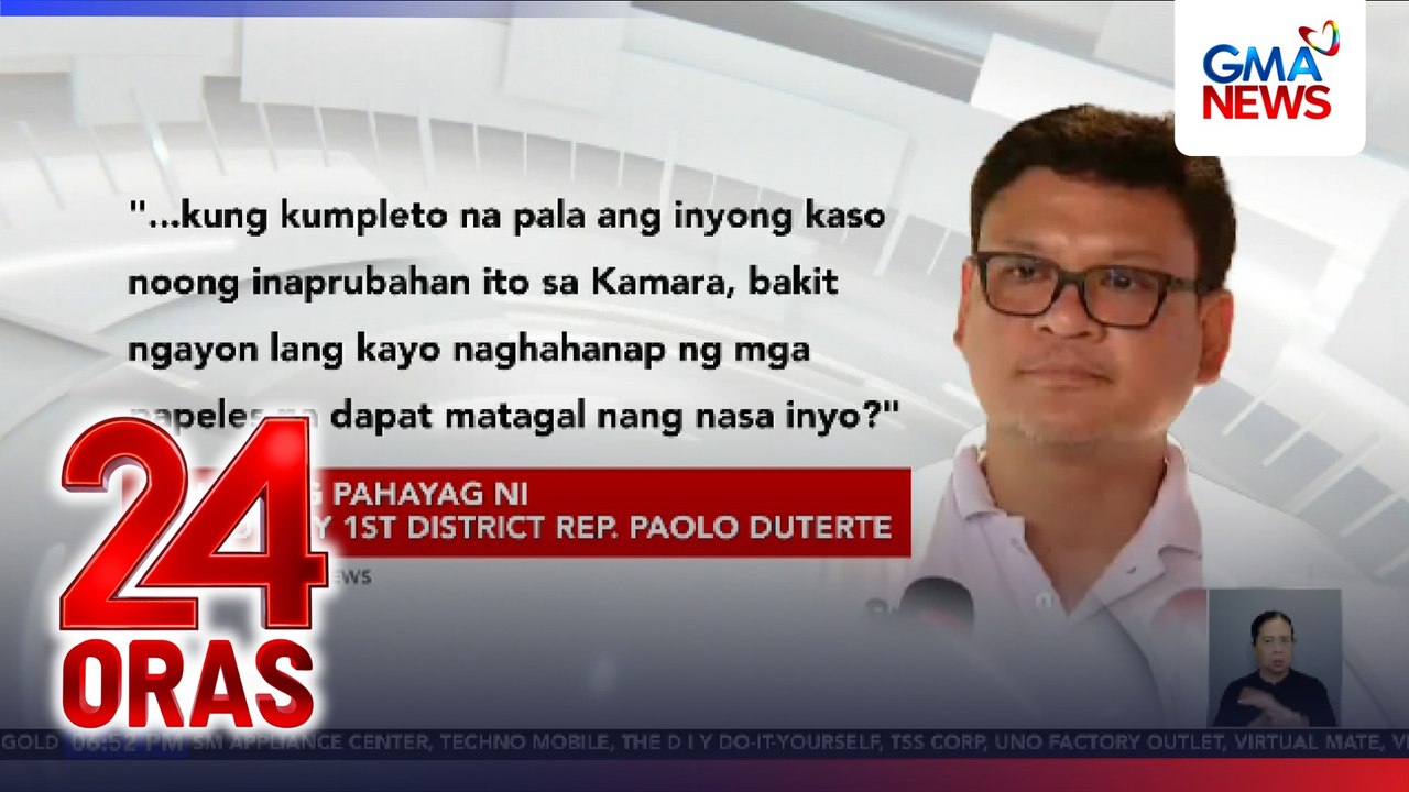 Rep. Paolo Duterte, kinuwestiyon ang pagpapa-subpoena sa tax at bank records ni VP Duterte | 24 Oras