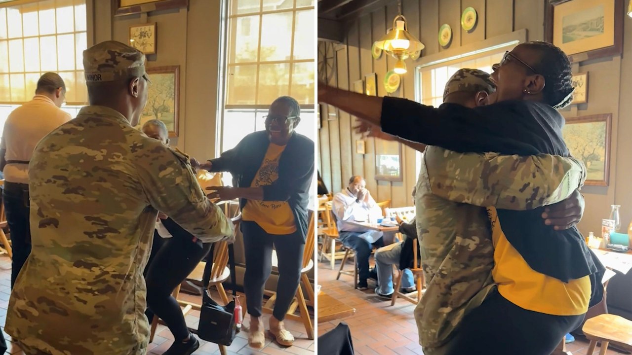 Soldier Returns Home To Surprise Vietnam Vet Mom After Two Years
