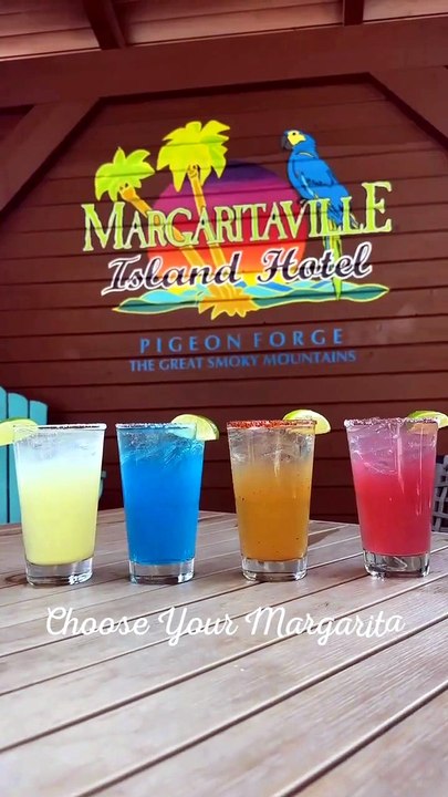 Signature Margaritas at Fins Bar & Chill  Margaritaville Island Hotel Pigeon Forge