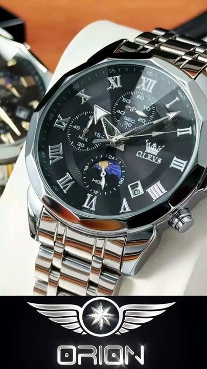 Olevs Relógio Masculino Original Luxo Aço Quart...